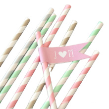 Hot sale Gold Funny paper straws striped arty paper straws with high quality